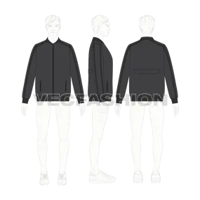 Mens Flight Jacket Fashion Flat Sketch