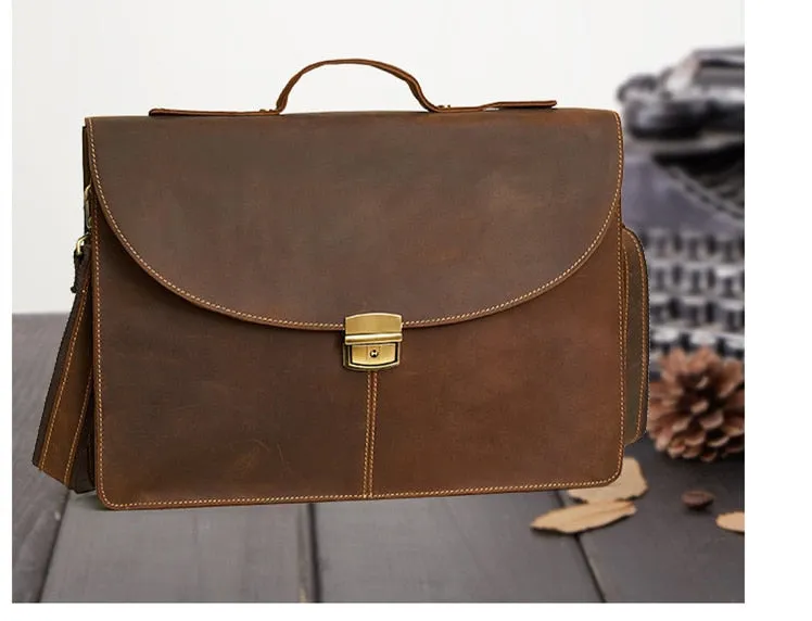 Men's Genuine Leather Laptop Briefcase Business Travel Handbag