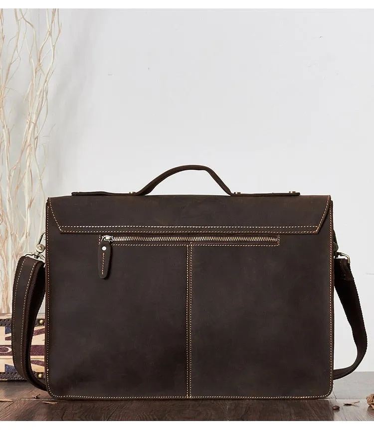 Men's Genuine Leather Laptop Briefcase Business Travel Handbag