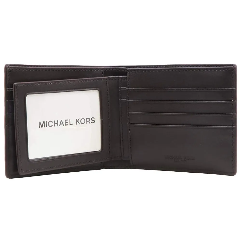 Michael Kors Jet Set Brown Men's Billfold W/Passcase Wallet (36H7LMNF6B)