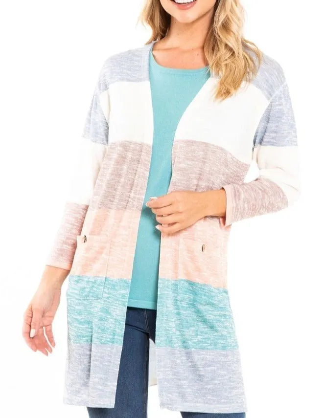 Mid Length Stripe Cardi