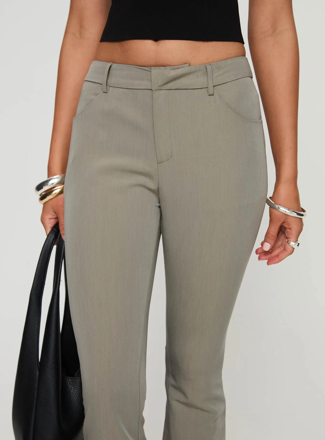 Mitsuki Mid Rise Pants Grey