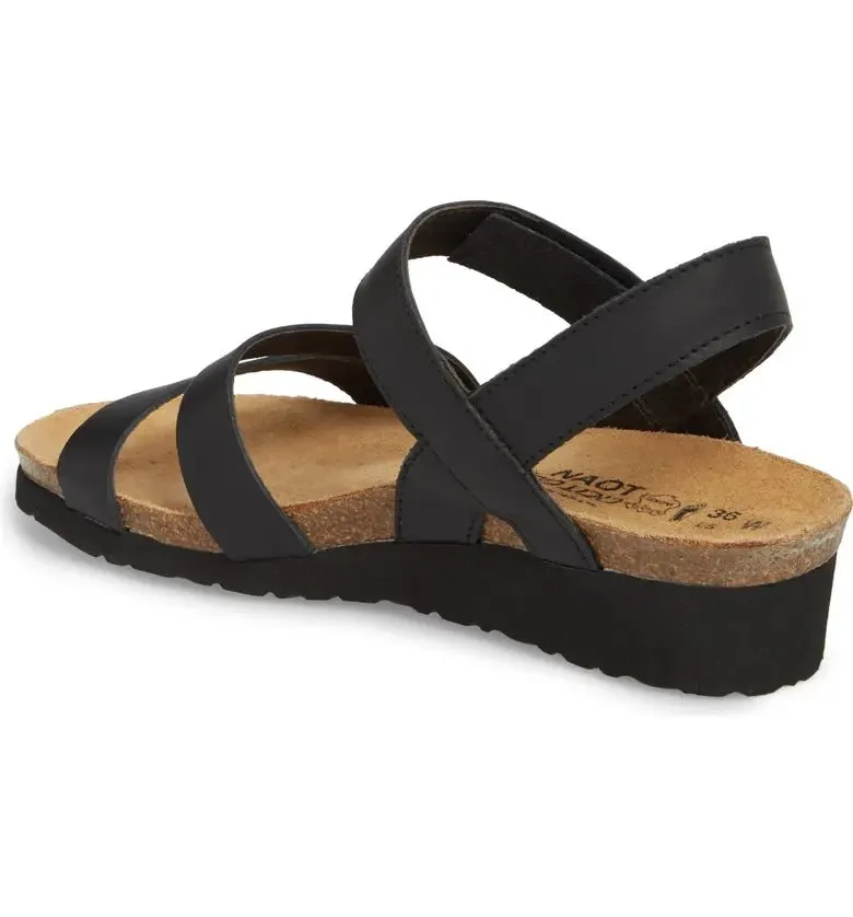 Naot Women's Kayla Sandal - Black Matte Leather