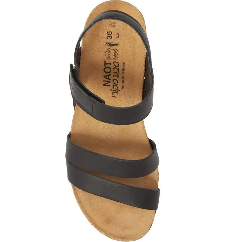 Naot Women's Kayla Sandal - Black Matte Leather