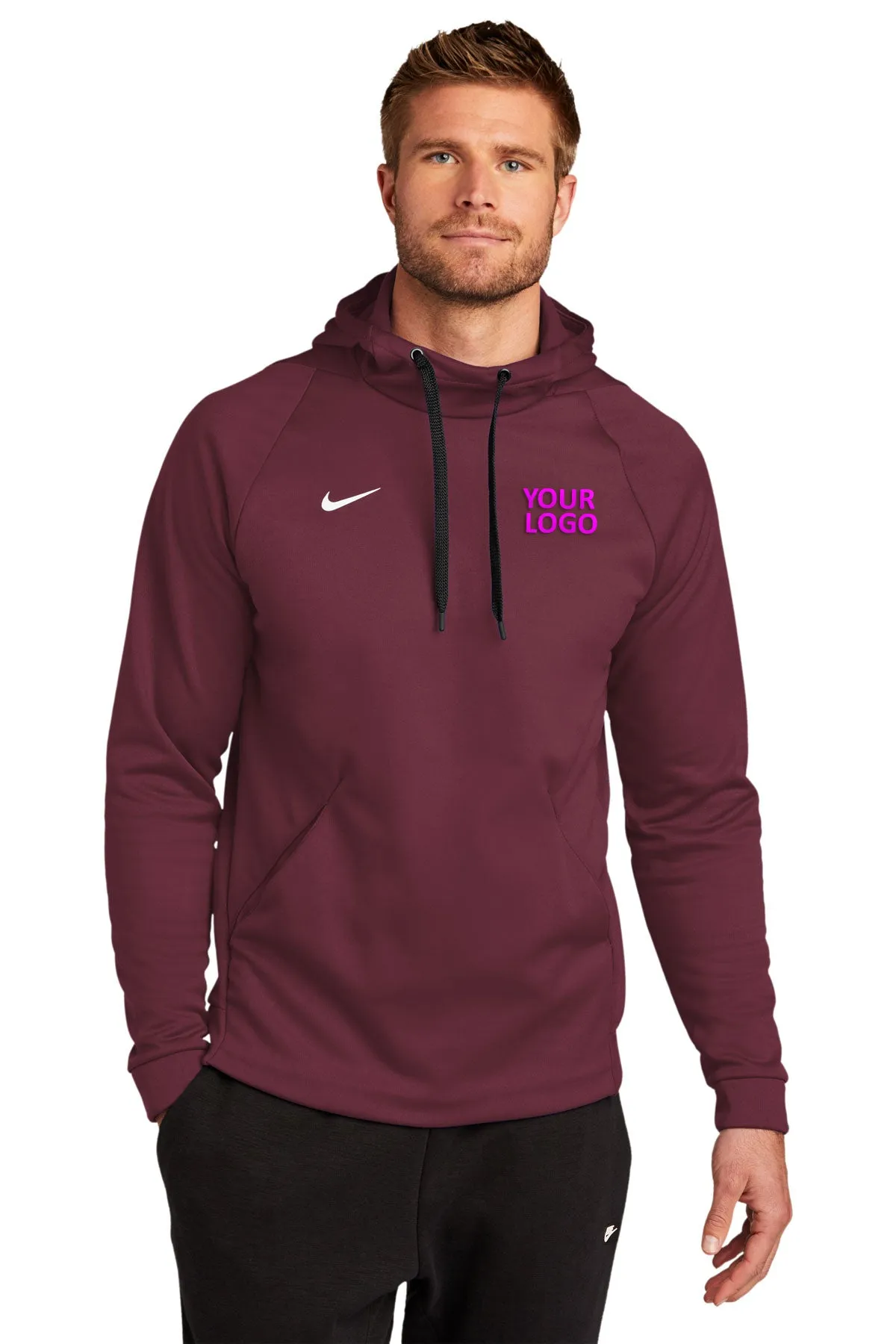 Nike Therma-FIT Fleece Custom Hoodies, Team Dark Maroon