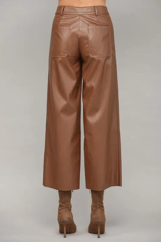 Patch Pocket Vegan Leather Pants