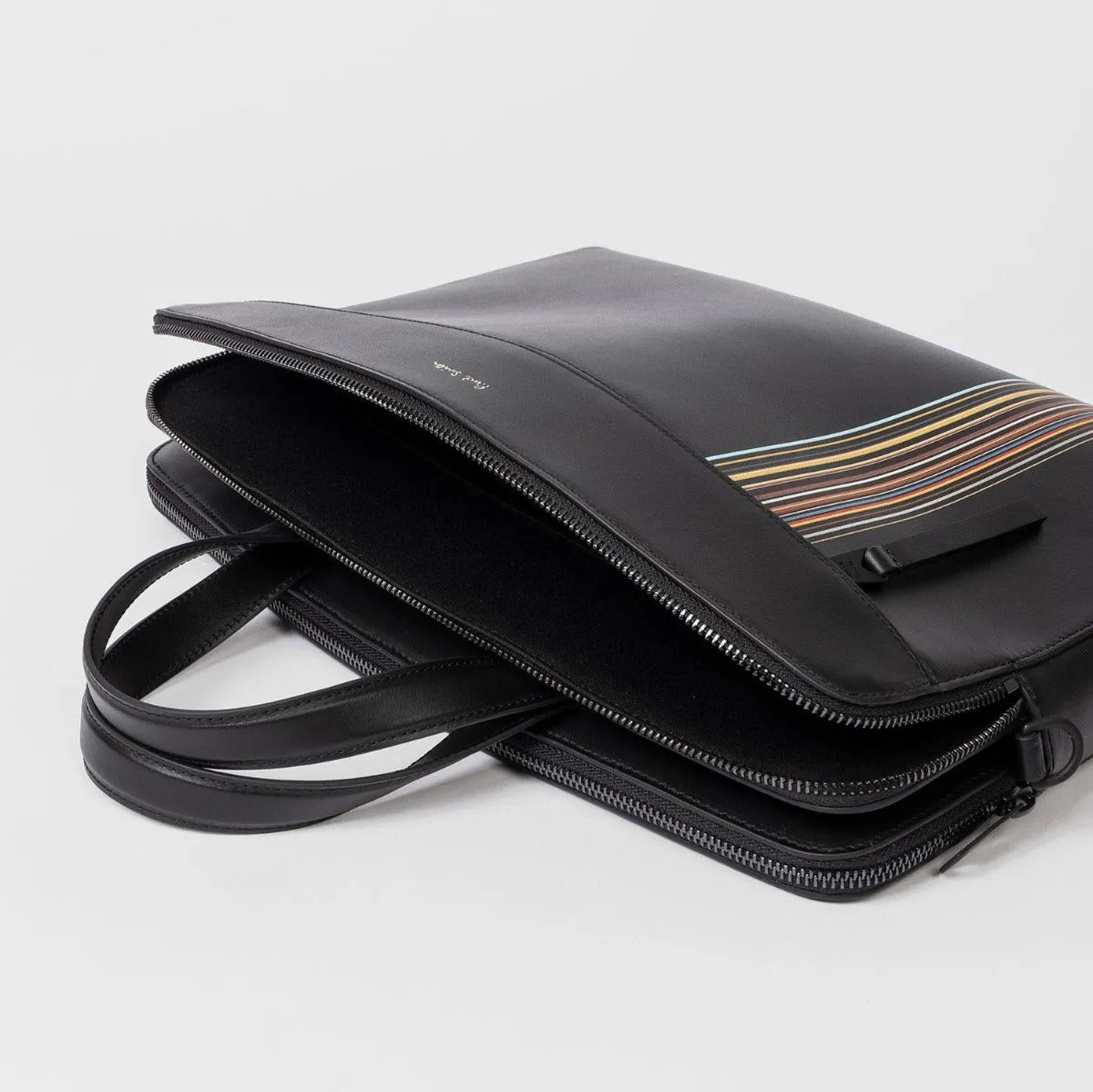 Paul Smith - Men's Double Zip Folio Bag in Black