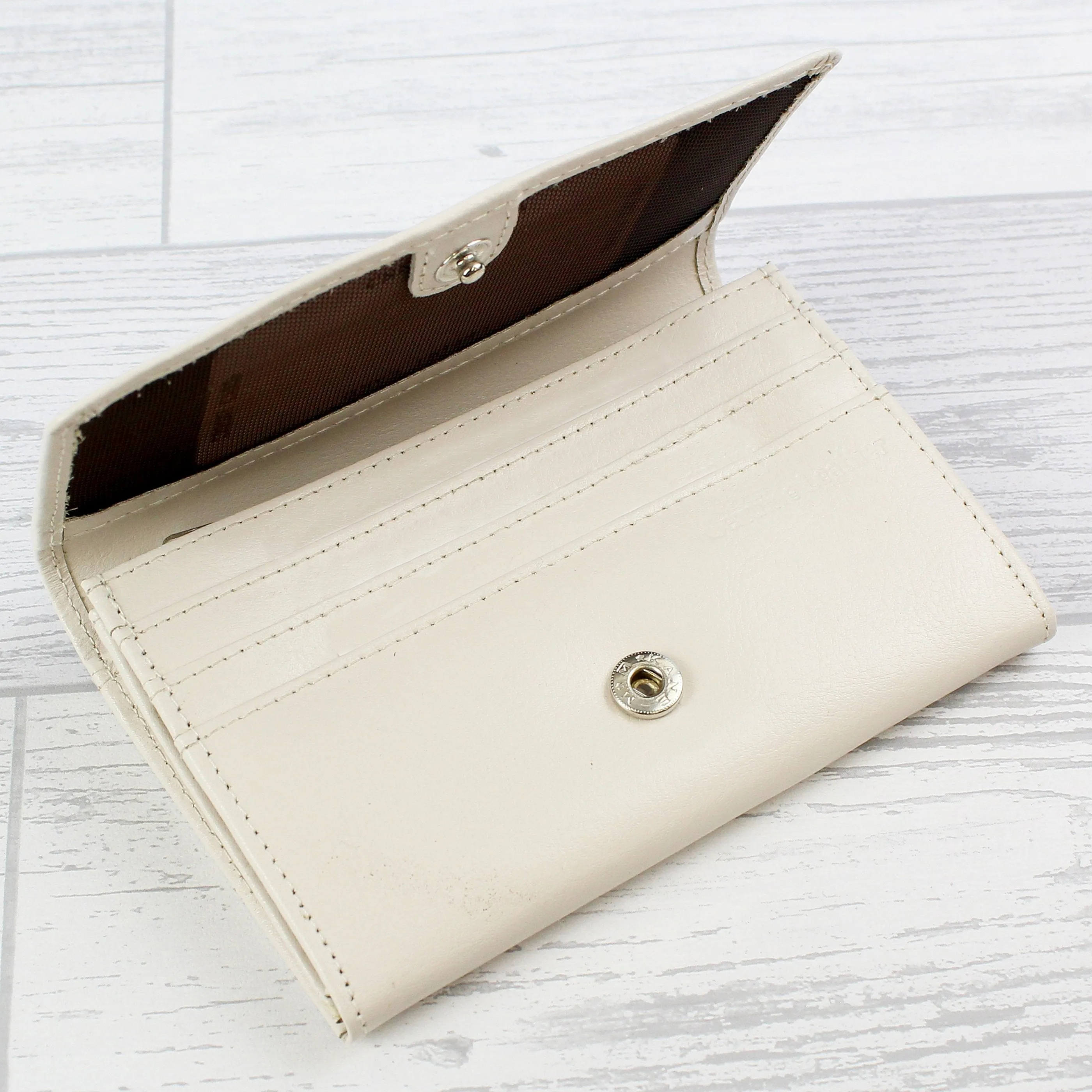 Personalised Initial Cream Leather Purse