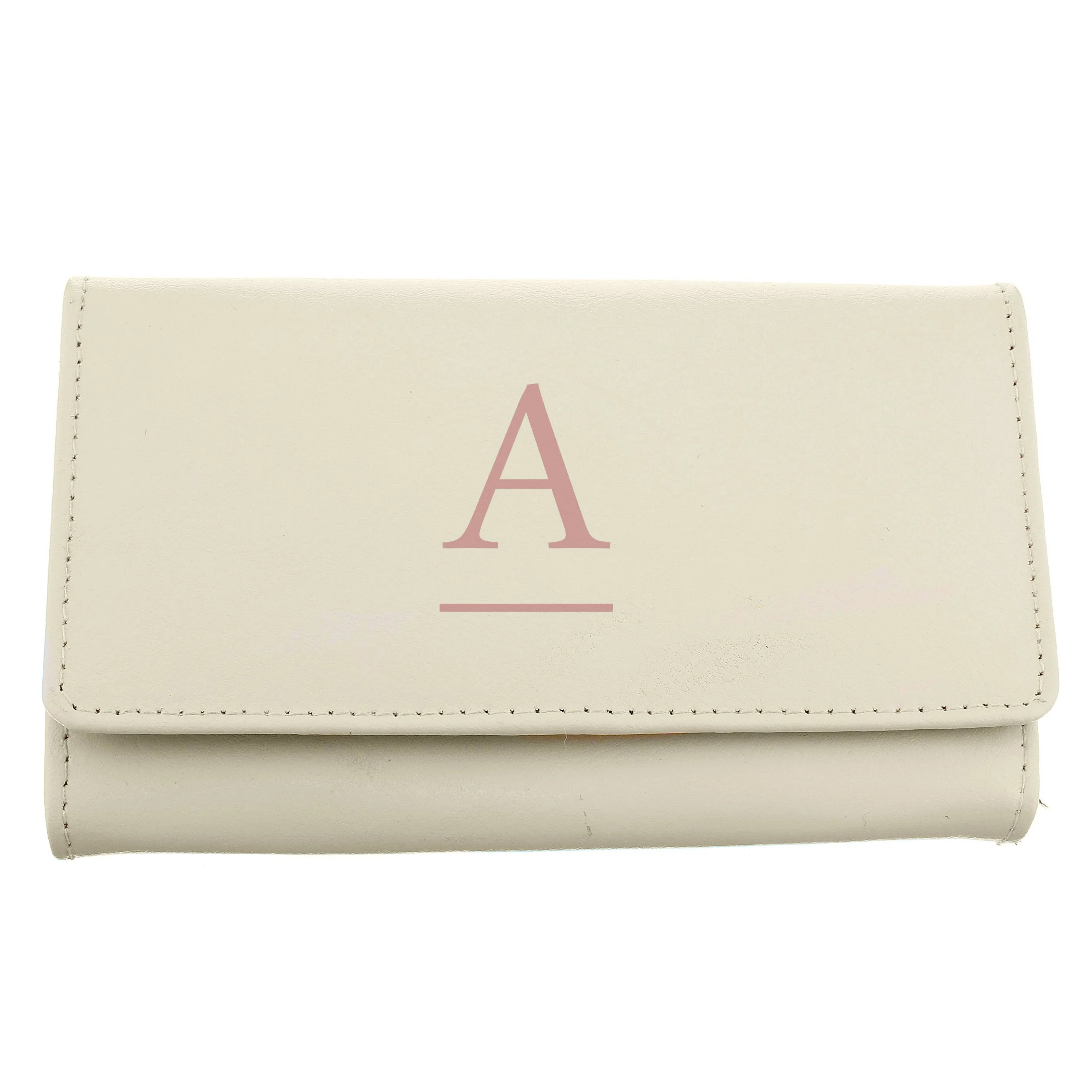 Personalised Initial Cream Leather Purse