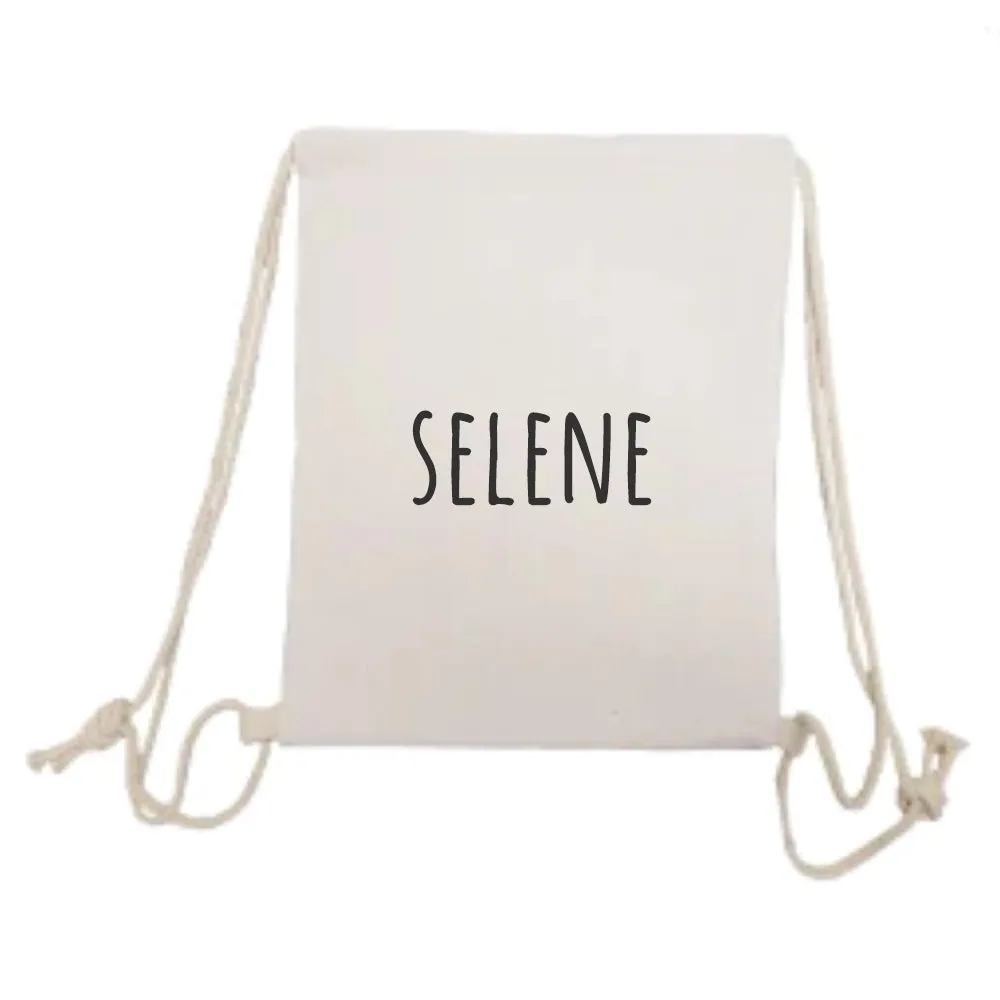 Personalised Linen Drawstring Bag