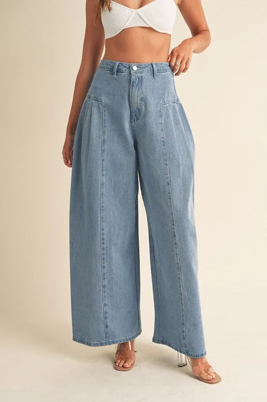 Pleated Flare Wide Leg Pants