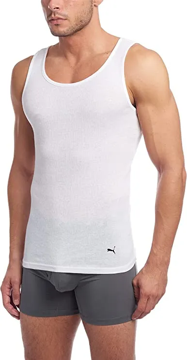 PUMA Men's 3 Pack Ribbed Tank Tops