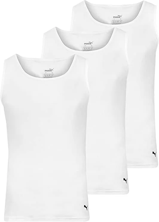 PUMA Men's 3 Pack Ribbed Tank Tops