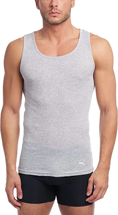 PUMA Men's 3 Pack Ribbed Tank Tops