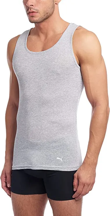 PUMA Men's 3 Pack Ribbed Tank Tops