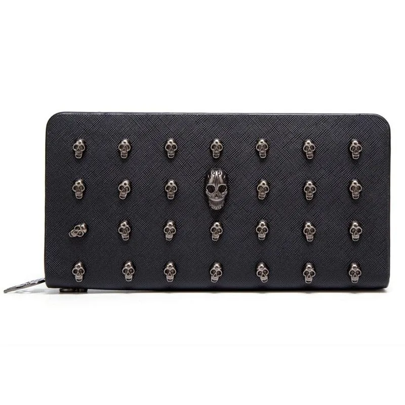 Punk Rock Skull Zipper Wallet