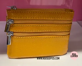 Real Leather Coin Purse > Mustard