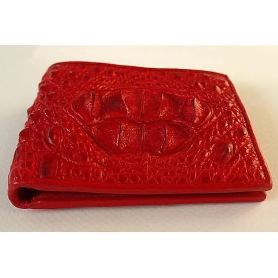 Red Crocodile Hornback Wallets