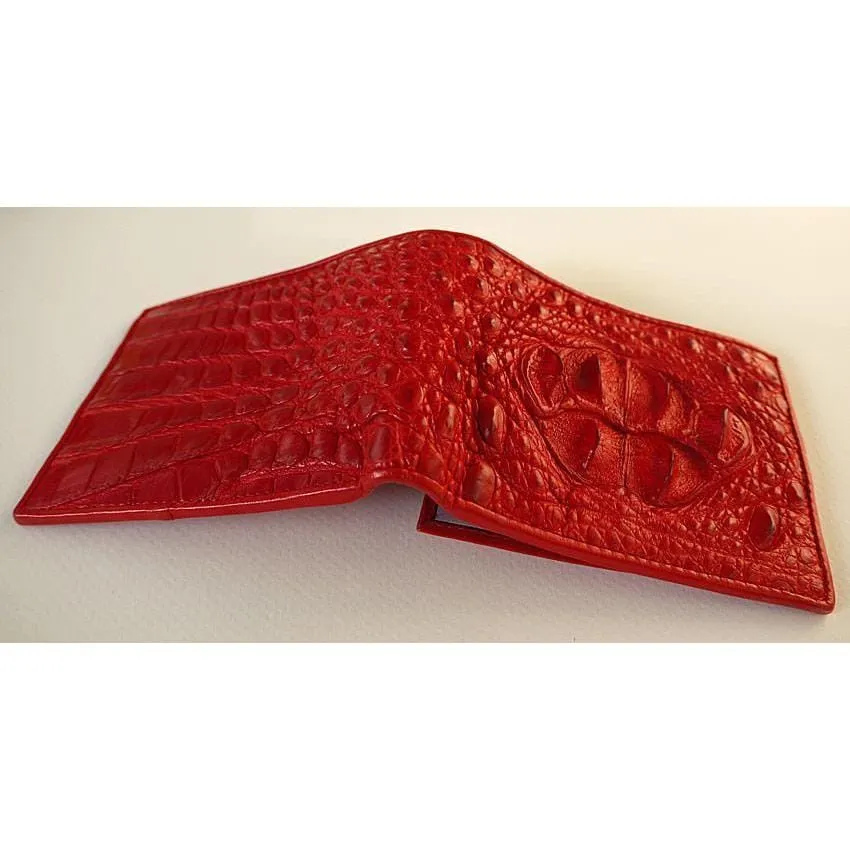 Red Crocodile Hornback Wallets