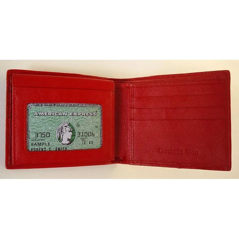 Red Crocodile Hornback Wallets