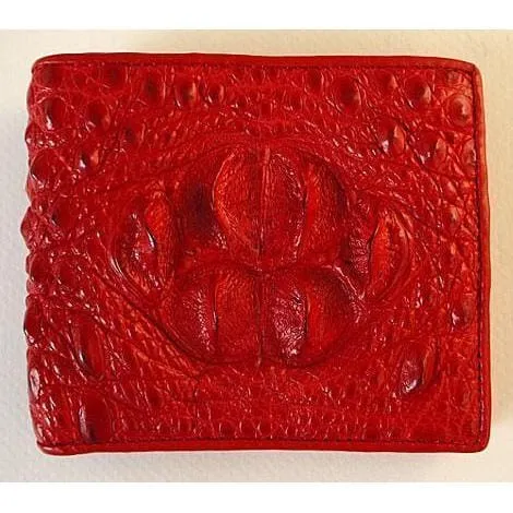 Red Crocodile Hornback Wallets