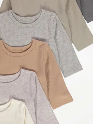 Ribbed Long Sleeve Tops 7 Pack | Baby | George at ASDA