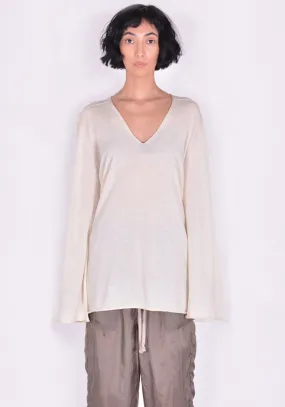 RICK OWENS  |V-Neck Plain Elegant Style Formal Style  V-neck & Crew neck