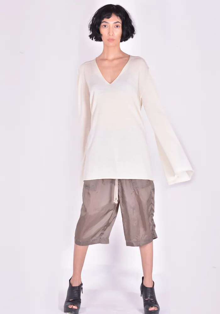 RICK OWENS  |V-Neck Plain Elegant Style Formal Style  V-neck & Crew neck