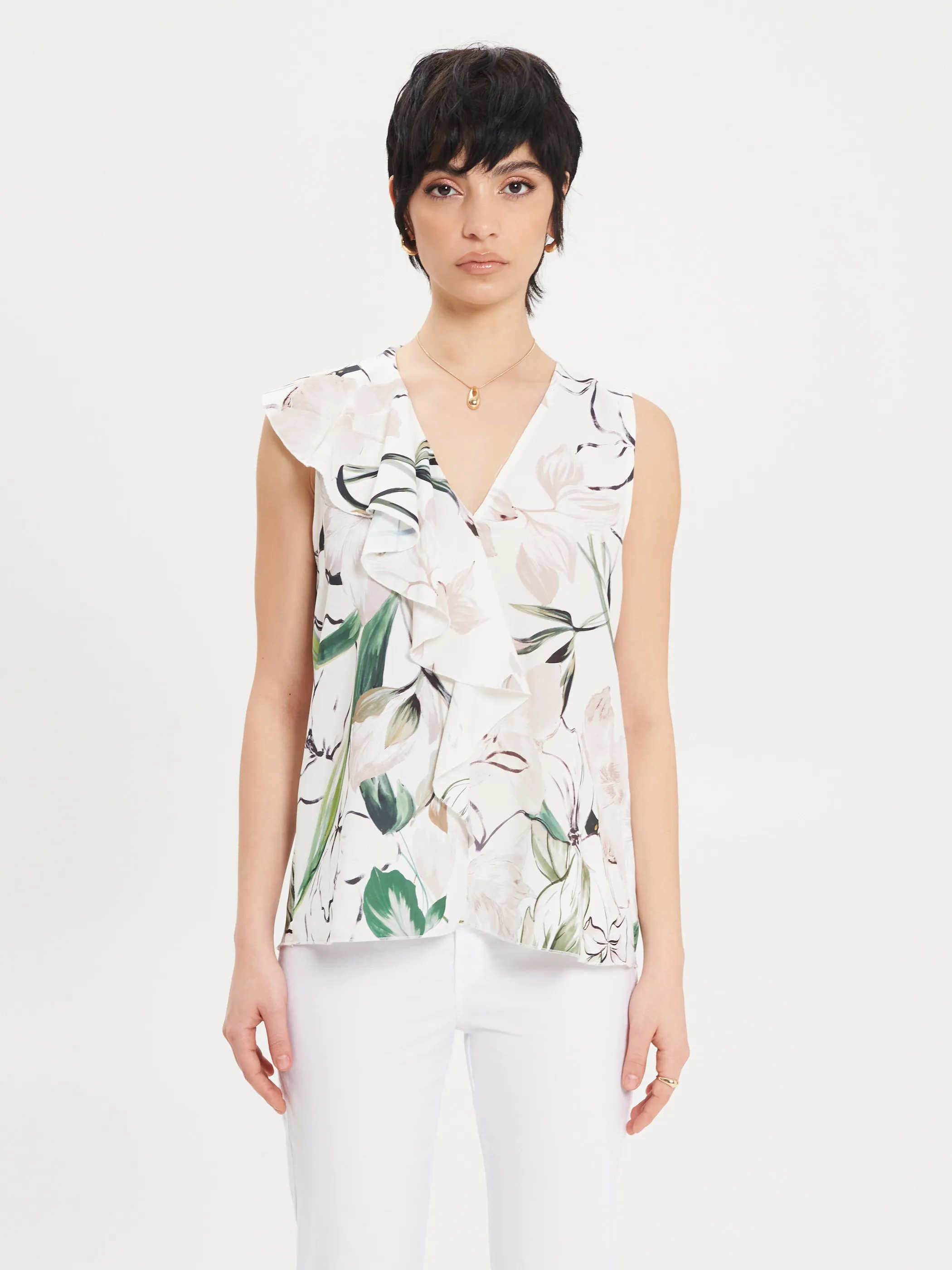 Rinascimento  |Flower Patterns Casual Style Sleeveless Party Style