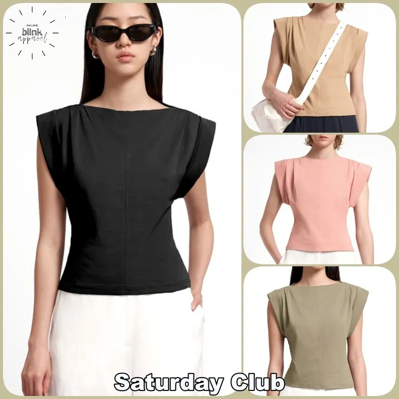 SaturdayClub  |Casual Style Sleeveless Street Style Plain Party Style