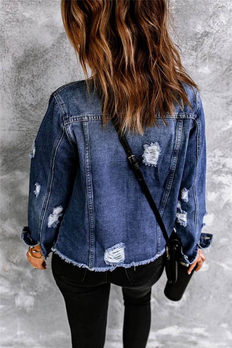 Shiying Distressed Denim Jacket