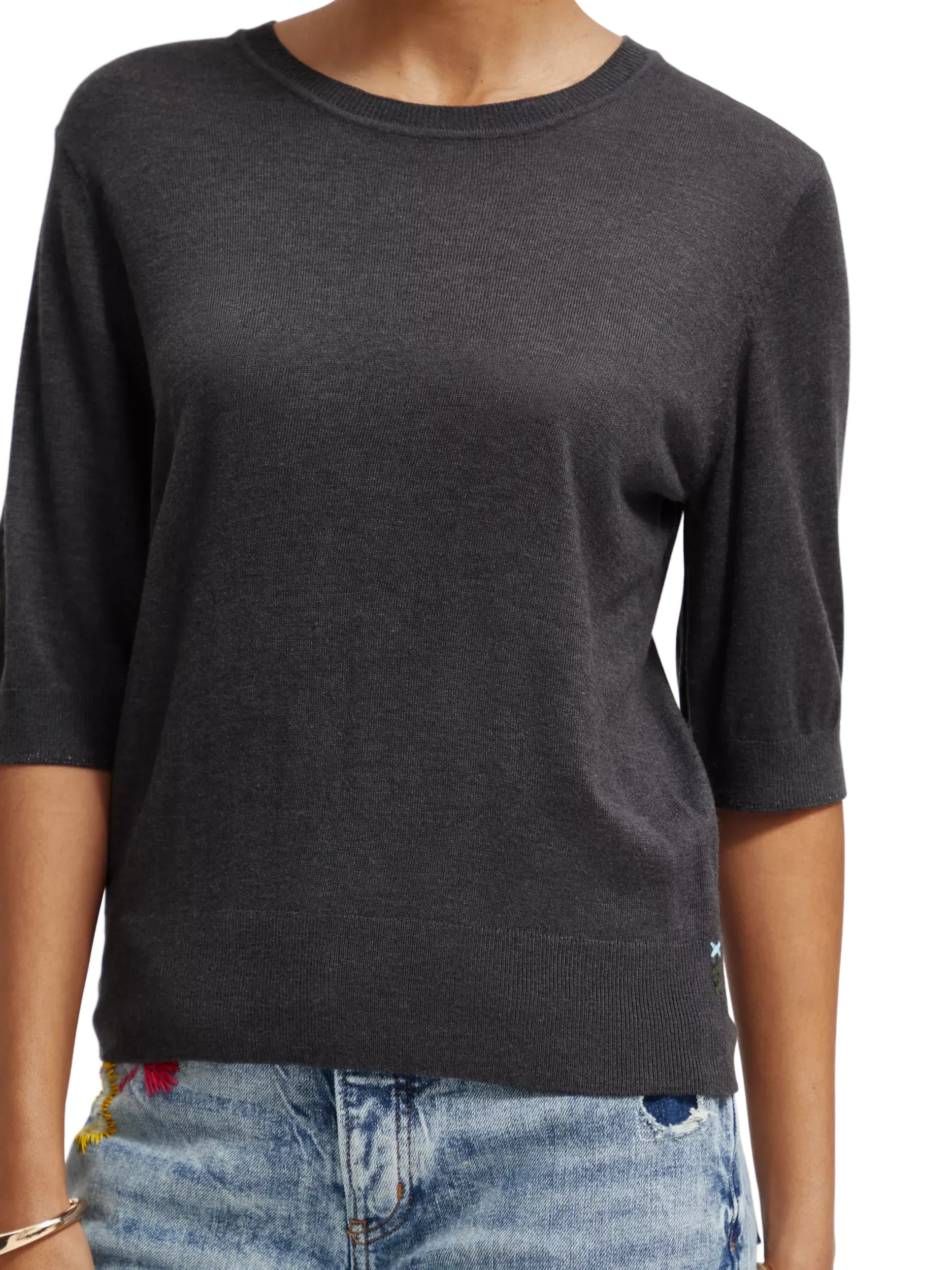 Short Sleeved Crew Neck Pullover