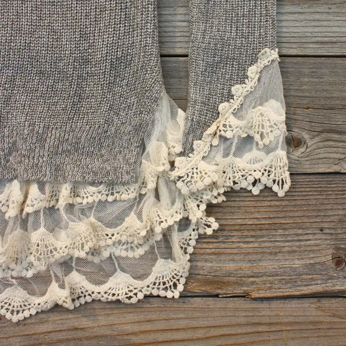 Skyline Lace Sweater in Ash