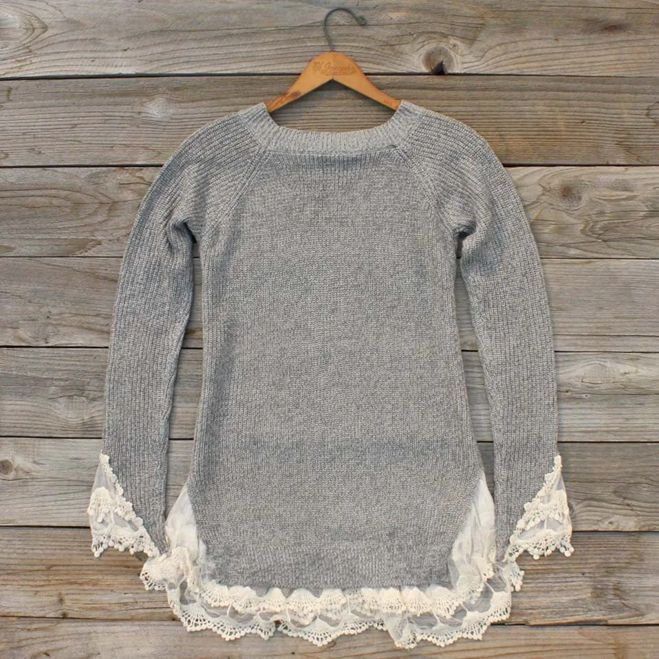 Skyline Lace Sweater in Ash