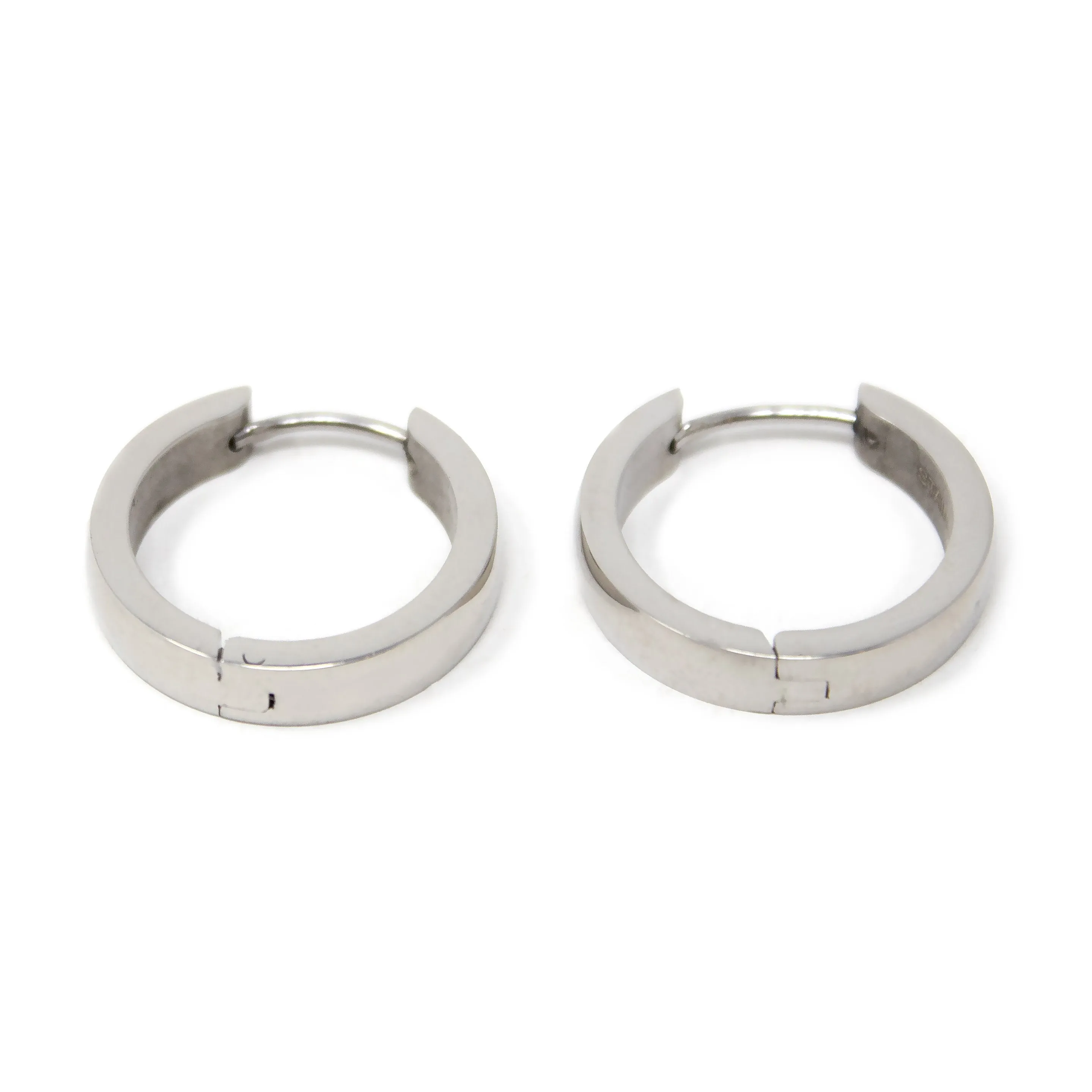 Stainless Steel 4mm Huggie Earrings High Polished