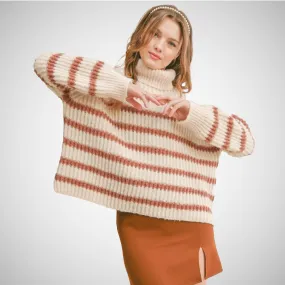 Striped Turtleneck Sweater