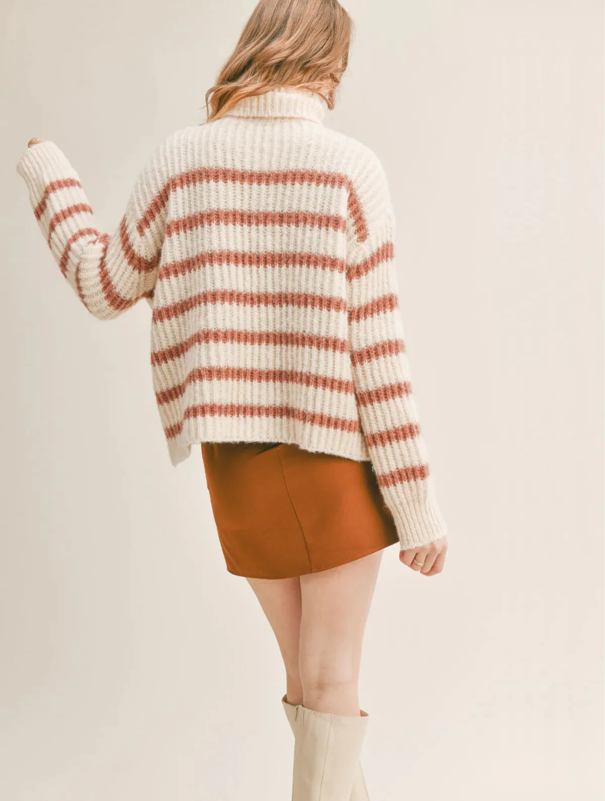 Striped Turtleneck Sweater