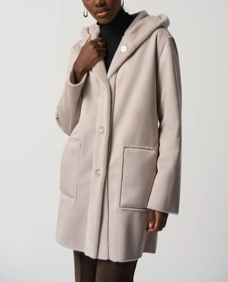 Suede Hooded Coat