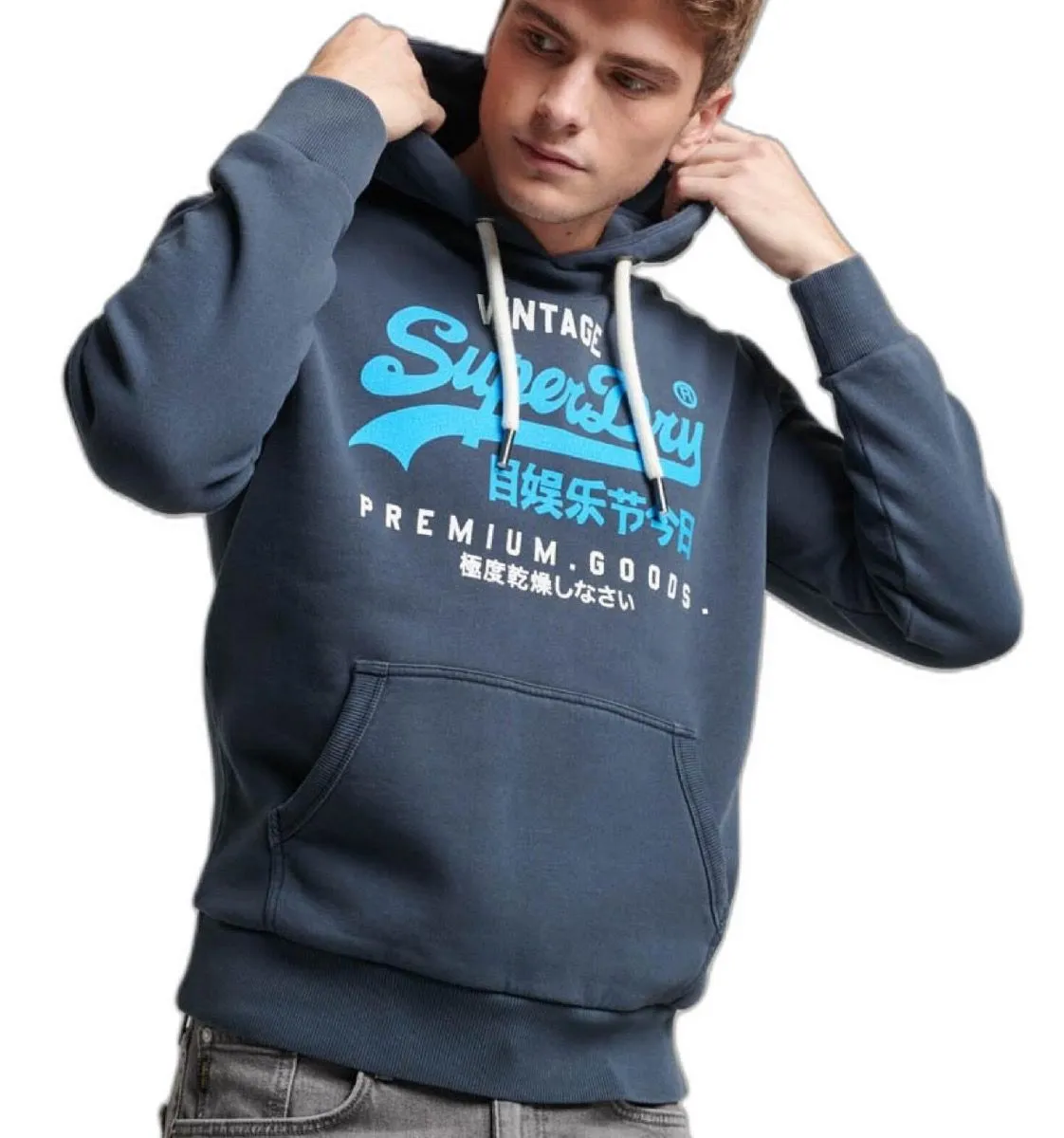 Superdry Premium Good Logo Hooded Sweatshirts Midnight Navy