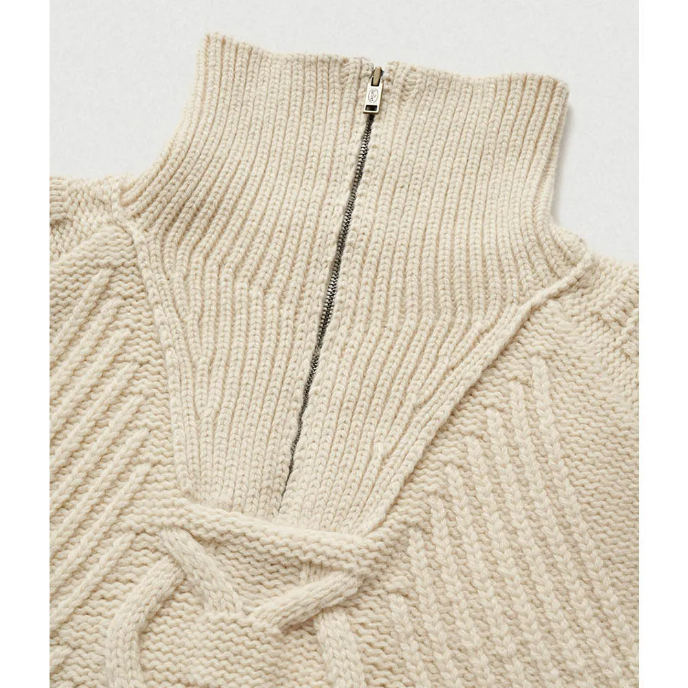 The Barnnet  |Casual Style Unisex Wool Rib Street Style Long Sleeves Plain