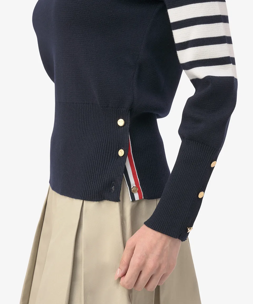 THOM BROWNE  |Crew Neck Casual Style Wool Street Style Long Sleeves Plain