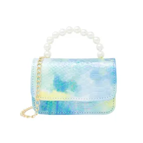 Tie Dye Crocodile Pearl Handle Bag