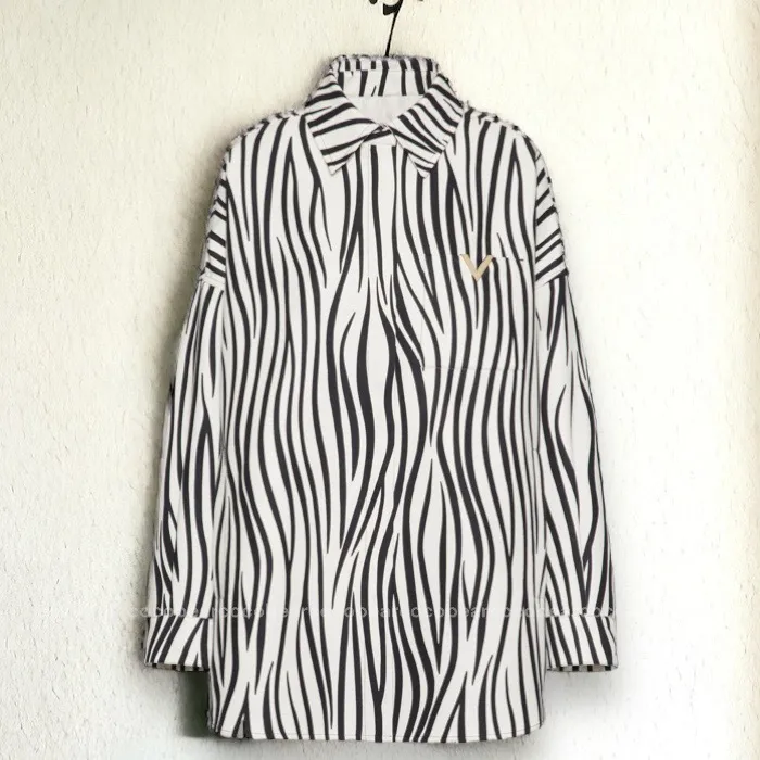 VALENTINO  |Zebra Patterns Casual Style Silk Long Sleeves Cotton