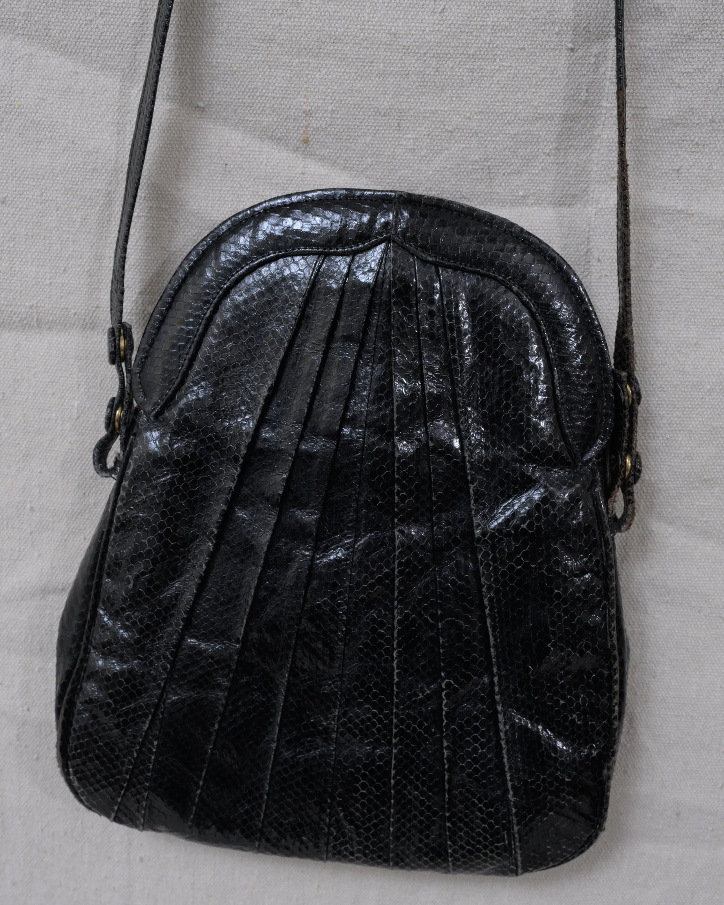 Vintage Black Snakeskin Bag