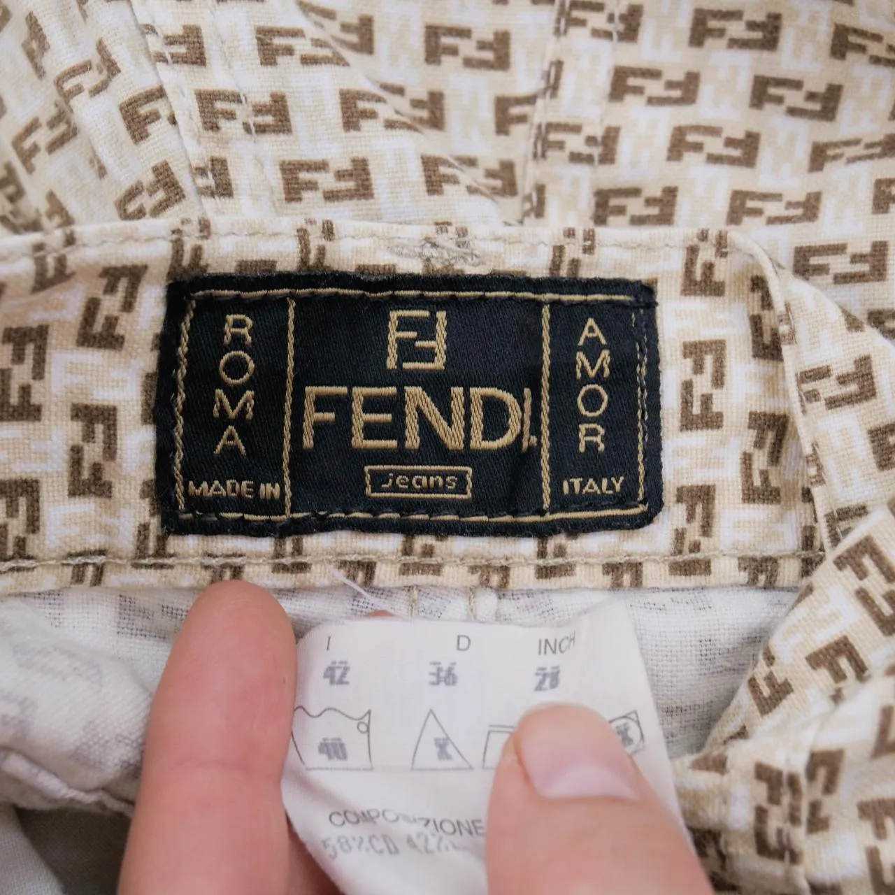 Vintage Fendi Monogram Trousers Women's Size W25