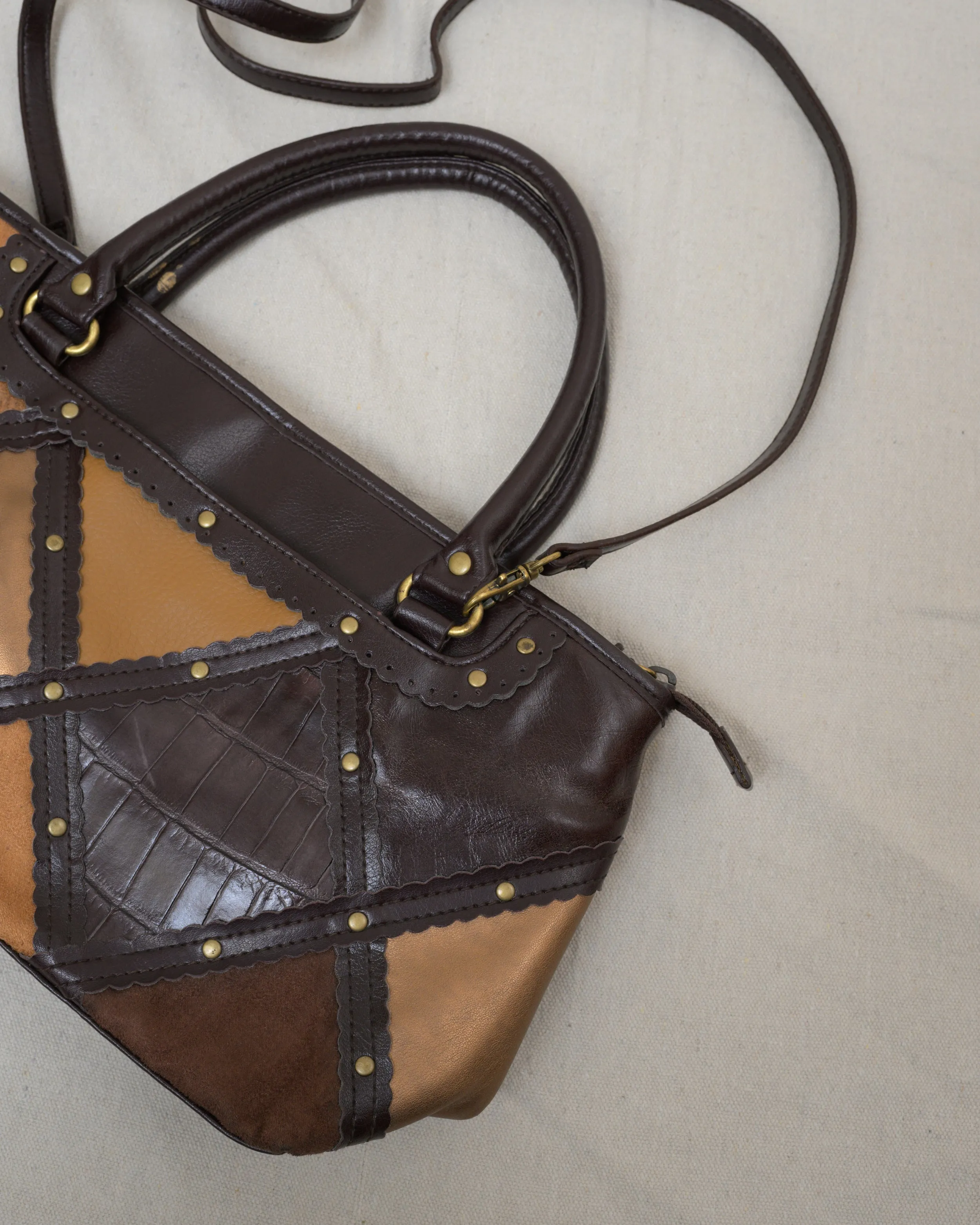 Vintage Leather Patchwork Purse