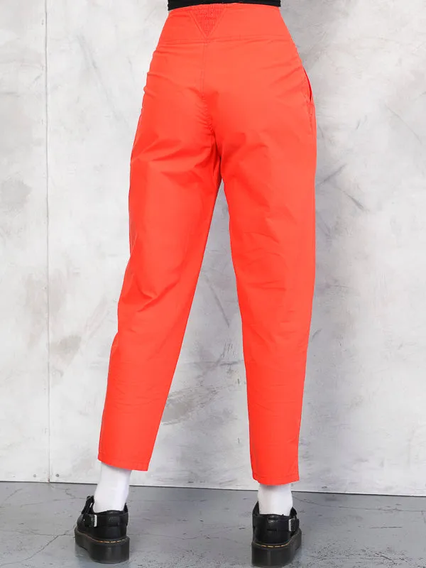 Vintage Women 80's Orange Tapered Trousers