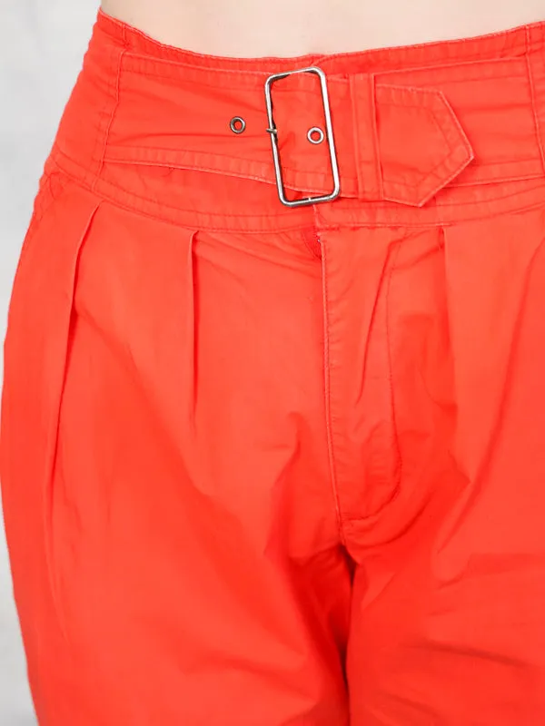 Vintage Women 80's Orange Tapered Trousers