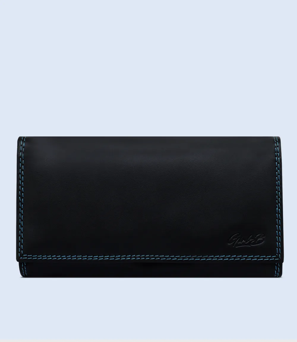 WB2219-BLACK/TEAL-Women Wallet