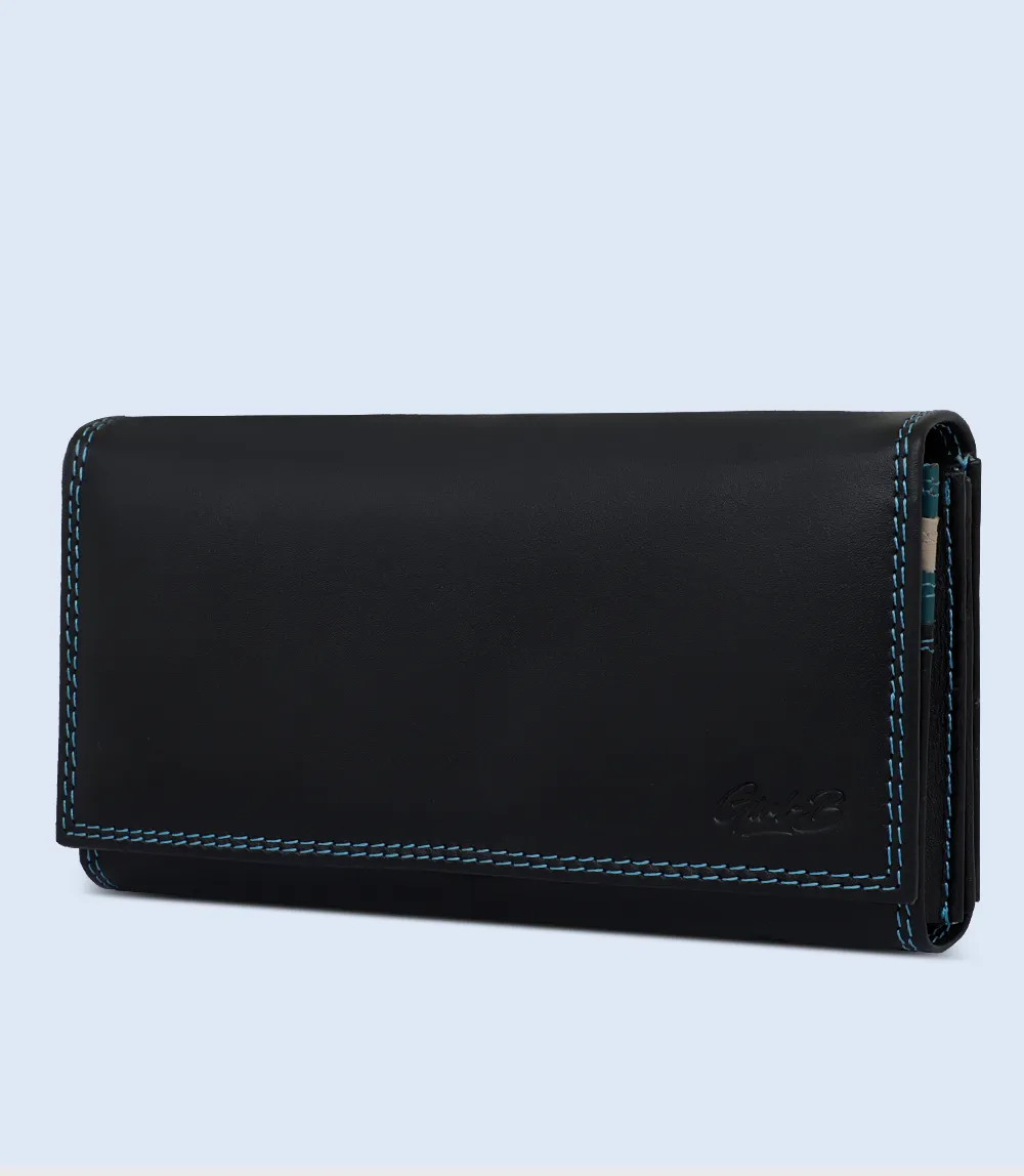 WB2219-BLACK/TEAL-Women Wallet